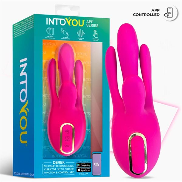 INTOYOU APP SERIES Derek Vibrador con Movimiento Finger 3 Motores y APP - Imagen 2