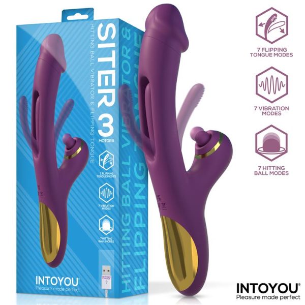 INTOYOU Siter Vibrador con Lengua Movimiento Flipping y Bola Golpeteo