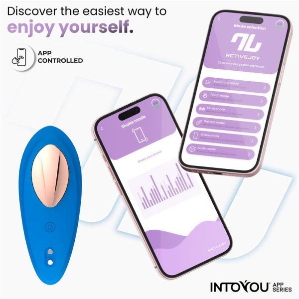INTOYOU APP SERIES Vibrador de Braguita con APP Silicona Azul