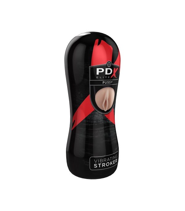 VIBRATING PUSSY STROKER LIGHT/BLACK